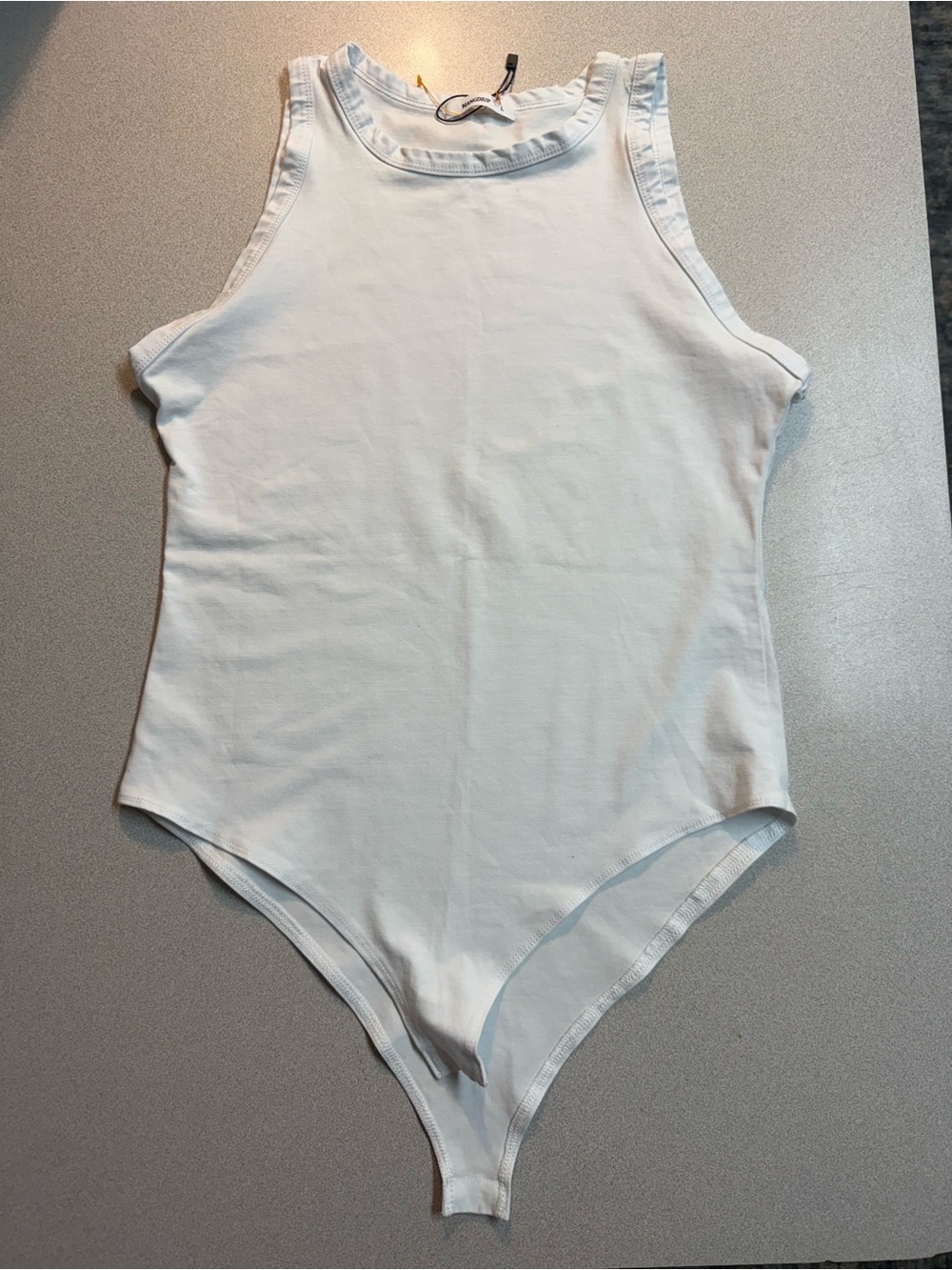 Sleeveless White Tank Bodysuit for Women